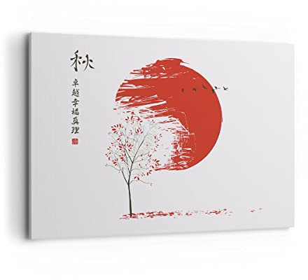 ARTTOR Lienzos decorativos 100x70cm Cuadro Sobre Lienzo Moderno Japón Flor Cerezas Grande Dormitorio Cocina Cuadros Pared Imágenes Cuadros Decoracion Salon Wall Art Prints Decor Canvas AA100x70-5063