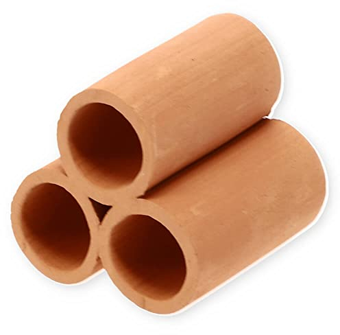 GarPet Aquariendeko Pyramide 3er Garnelenröhre Aquarium Deko Garnelen Garnelenhöhle Krebshöhle Welsröhre Laichröhre Keramik Ton Terracotta