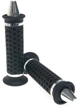 2EXTREME Lenkergriffe chrom Kegel kompatibel für Roller, Scooter Motorrad, Mofa, Moped, Quad, ATV, universal