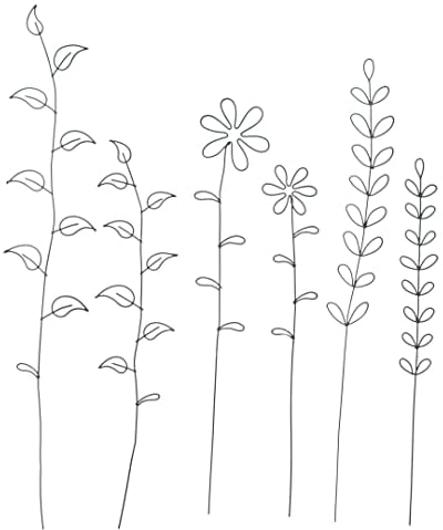 FRANK FLECHTWAREN Stecker Blumen, 6er Set, Filigrane Metalldeko, schwarz lackiert, Maße: Höhe 22 cm - 31 cm