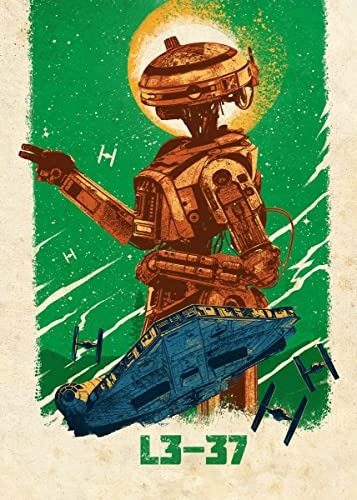 Displate – Metallposter - Magnet-Montage - Star Wars - Solo A Star Wars Story - L3-37 - Größe L - 67,5x48cm