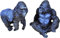 2er Set Gorilla Silberrücken je 10 x 9 cm AFFE Paar Tier Figur Deko SRBG H67