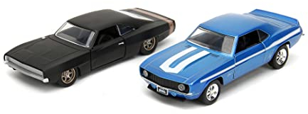 Jada - Fast & Furious Twin Pack, 253202013, +8 ani, Chevrolet Camaro 1969 + Dodge Charger Widebody 1968, in Die-cast, licenza ufficiale, in scala 1:32