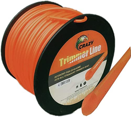 TANIASHOP Filo di Ricambio per Decespugliatore 100 Metri 4mm Tondo Bobina di Ricambio Tagliaerba Rotolo Matassa