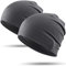 WTACTFUL 2 Stück - Laufmütze Herren und Damen Sportmütze Fahrrad Mütze Skull Cycling Cap Atmungsaktiv für Laufen Radfahren Klettern Motorradfahren Outdoor Kühlende Sommer Beanie Grau + Grau