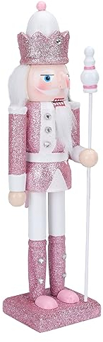 IMIKEYA Spielzeug Für Kinder 1 Stück Rosa Nussknacker Hölzerne Weihnachts-Nussknacker-Soldatenfiguren Nussknacker-Puppenverzierung Für Festivalparty 12 Zoll Spielset Für Kinder