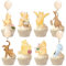 Lot de 48 décorations de cupcakes Winnie classiques Winnie pour fête prénatale - Décorations de gâteaux mignonnes pour fête prénatale - Fournitures de premier anniversaire pour garçons et filles