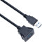 USB 3.0 Einbaubuchse Quadratisch Einzelport Montagekabel Paneel Flacheinbau Verlängerungskabel 1M Kabel mit Schnalle für Auto, LKW, Boot, Motorrad Armaturenbrett (1 Meter)