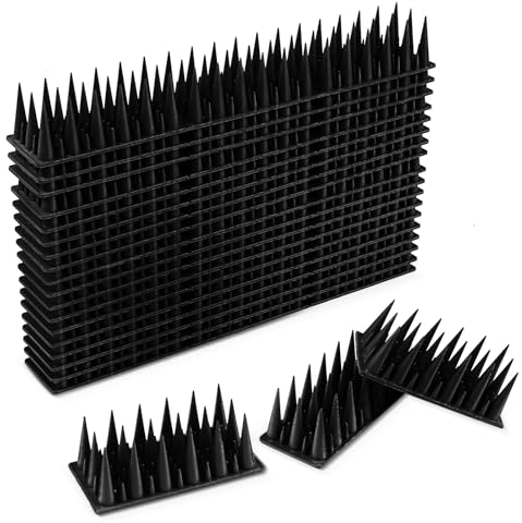 Ceisazira 20 Piezas Pinchos Antipalomas Negro, Pinchos Anti Gatos, Ahuyentador Palomas, Pinchos Ahuyentador de Pajaros, Pincho Antipalomas, Púas Repelente de Palomas para Alféizar, Valla, Techo