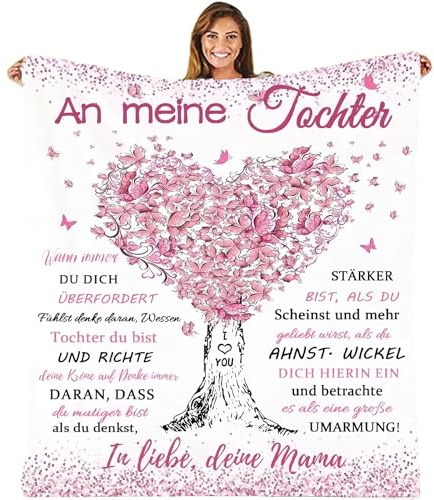 Kuscheldecke An Meine Tochter - Mutter Tochter Personalisierte Decke Geschenk,Mädchen Geburtstags Abschluss-Geschenke,Geschenk für Tochter