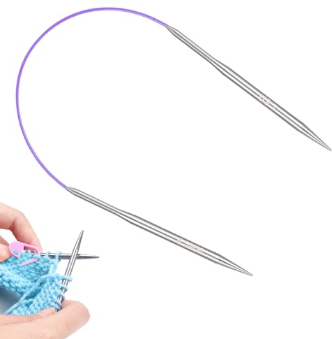 Aeeque 1 Stück Rundstricknadeln 40 cm, 4,5 mm Rundstricknadel, Kurz Stricknadeln Rundstricknadel für Mützen,Socken, Ärmel, Bunte Rundnadeln zum Stricken, Ergonomisch Rund Stricknadel für Anfänger