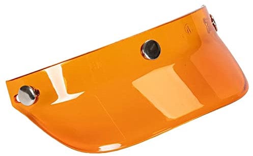 Motorcycle Helmet Visor Peak 3-Snap Vintage Accessories Transparent Orange, 181x105mm