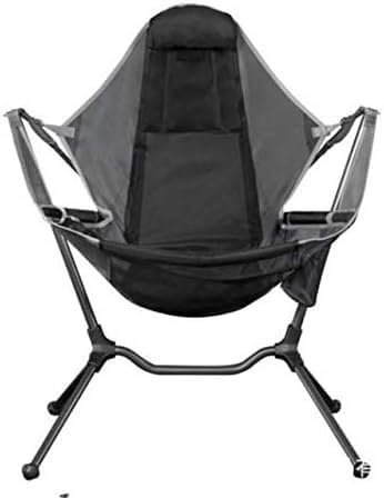 BUNIQ Camping Chair Foldable Outdoor Chair Garden Swing Chair Beach Lounger With Pillow Ultralight Portable Chair For Camping And Fishing Fishing Chair (Color : Grey)