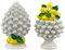 Doni Bomboniere Hochzeit 12 Stück Magnet Tannenzapfen aus Keramik Tischkarten Zitrusfrüchte Symbole Sizilien Hochzeit Themenpartys Weiß Verziert mit Zitronen sortiert Zwei Modelle Komplette