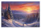 FOCCAR Moderne Schnee Wald Gemälde auf Leinwand Wandkunst Winterlandschaft Sonnenaufgang Leinwanddrucke Poster Wanddekoration für Heimdekorationen