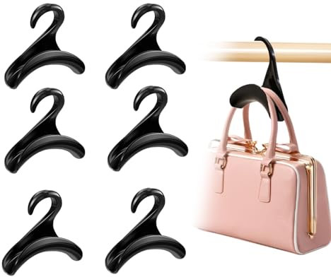 XoeLLe Ganci per Borse Appendiabiti, 6Pcs Gancio Porta Borsa Portaborse Appendi Borse Hook Organizer Borsa Organizzatore d'Armadio Resistente Gancio Salvaspazio per Zaini,Borse,Sciarpe,Cravatte