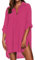 Ekouaer Robes de Plage Femme Eté Bikini Cover-Up Sexy Chic Tunique Plage Beachwear Col en V Lâche, Rose Vif, XL
