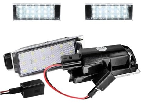 JINFOLI 2Pc LED License Number Plate Light Lamps, for Renault Twingo, for Espace 5 Kangoo Koleos Kadjar Trafic 3, for Clio Megane Twizy Wind License Plate Lights (Size : Connection Line)