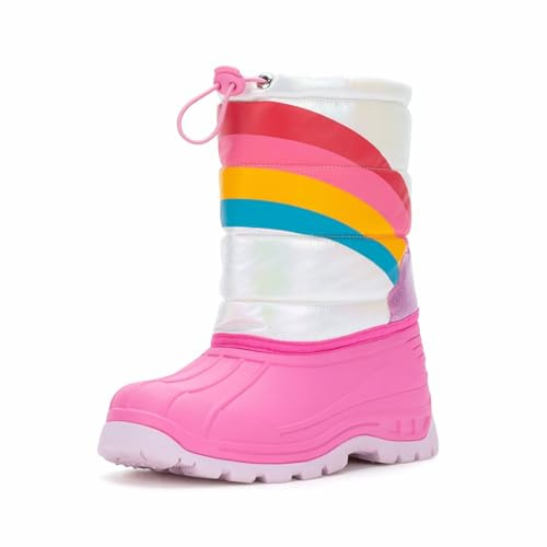 Winterschuhe Kinder Schneestiefel Gefütterte Gummistiefel Wasserdicht Warm | Winterstiefel, Gefüttert, Gummistiefel, Klettverschluss, TPR, Wasserdichte, Rutschfest, Thermo, Funkelnd, Mädchen Jungen