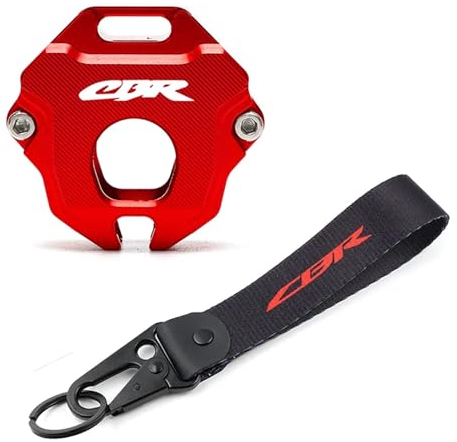 Schlüsselgehäuse für Motorräder Für HON@&DA CB500X CB650R 500F CBR650R 500R CBR600F CBR 600RR 1000RR Motorrad CNC-Schlüsselgehäuse-Abdeckungsschale Schlüsselanhänger(1Set Red-CBR)