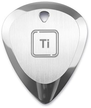 Ti-Geek Premium Titan Gitarrenplektrum 2,8 mm Dicke, Metallic-Silber für Metallica, Bass, E-Gitarre, rutschfester Griff, Handgelenkband, lebenslange Haltbarkeit – perfekt für Gitarrenliebhaber