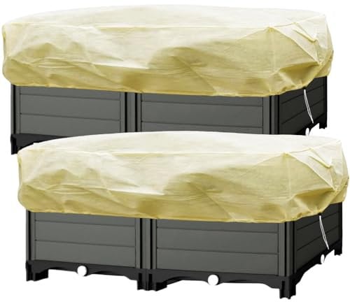 LINSOCLE 2 Stück Schutzhülle für Blumenkästen, Pflanzenschutz Winter Kübelpflanzen, Balkonpflanzen Frostschutz Schutz für Blumen, 150 x 45 x 40cm(Beige)