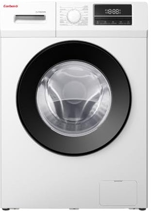 Corberó - Lavadora Carga Frontal | CLT804VIN | 8 Kg | 1400 Rpm | Motor Inverter | 16 Programas | Vapor | Inicio Diferido 3-24h | Lavado Rápido 15-30 Min | Puerta XXL | Blanco