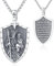 Friggem St. Christophorus Halskette 925 Sterling Silber Christophorus Schild Anhänger, Religiöse Halsketten Amulett Schmuck Geschenke für Damen und Herren