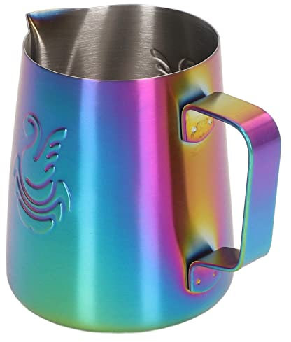 Akozon Jarra Latte Art de Acero Inoxidable de 380 Ml con Pico, Diseño de Cisne único, de Colores Brillantes, Perfecta para Amantes del café y Baristas (COLORFUL)