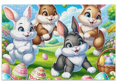 Ostern Hasen und Eier Puzzle 500 Teile Puzzle Puzzle Spiel Home Wall Artwork Lustiges Puzzle für Erwachsene