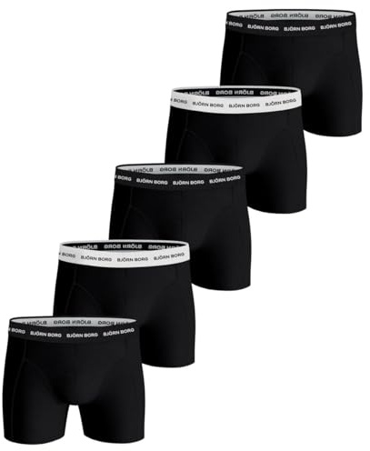 Björn Borg Herren Boxershorts Cotton Stretch Boxer 5er Pack Schwarz XL