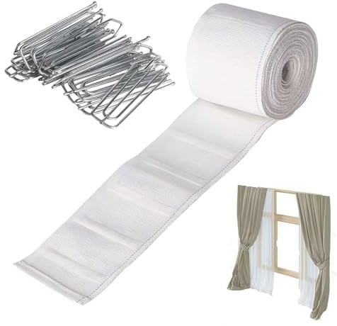 Cinta Adhesiva para Cortinas, Cinta Adhesiva de Pliegues,Cortinas de Pizca de pisado Cortinas de Pizca de Tela - Accesorios para Hacer drapeas para la Sala de Estar en casa Mejora del Dormitorio