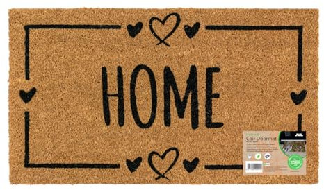 JVL Eco-Friendly Latex Backed Coir Entrance Doormat, 40x70cm - Home Hearts