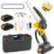 8-Inch Mini Chainsaw,Cordless Chainsaw,Light Weight Battery-Powered,with 2 Chains and Two high-Capacity Batteries,with Safety Lock and Brushless Motor for Pruning Trees and Cutting Wood