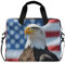 Quteprint American Flag Eagle - Borsa per laptop da 15,6 pollici per lavoro, impermeabile, adatta per notebook da 14 a 16 pollici, per uomini e donne, zaino da lavoro da viaggio per ufficio, Multi