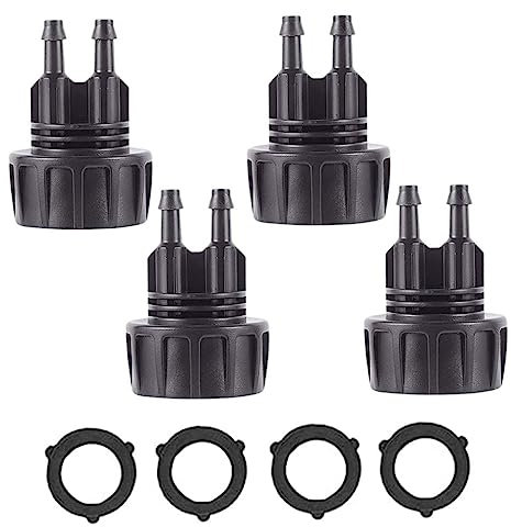 Connettore tubo di irrigazione a gocciolamento da 4 pcs da 1/4 di pollice, tubi con adattatore di rubinetti da giardino da 3/ pollici, raccordi del sistema a goccia per il sistema di irrigazion