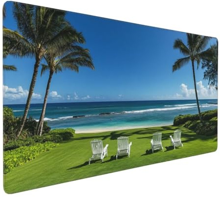 Tappetino Mouse Oceano Tappetino Mouse xxl 700x400 mm Impermeabile Desk Mat con Base in Gomma Antiscivolo, Migliora Precisione e Velocità, Mouse Pad Gaming per Tastiera, Laptop, PC (Paesaggio) 2S-348
