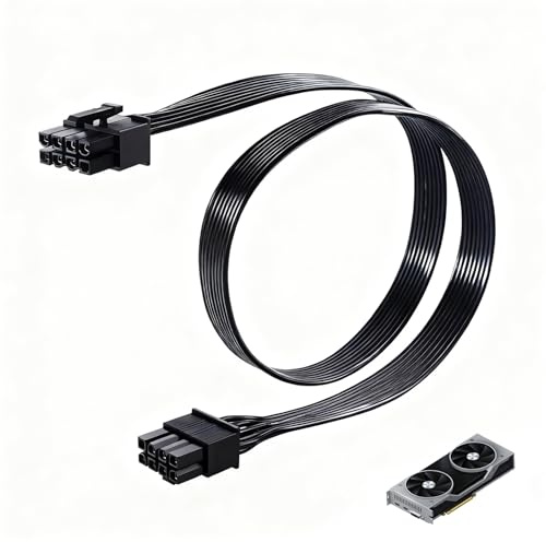 Zescyha PCIe Cable 8 Pin to 6+2 Pin, GPU Power Cable 60cm for Modular PSU Compatible with Corsair Thermaltake Aresgame 18AWG Copper Wire Male to Male GPU Connector for GTX RTX RX Graphics Cards