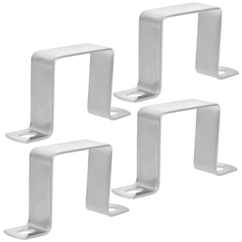 FONDOTIN 4 pièces Lot de Colliers de Serrage U Acier Inoxydable Support Carré Robuste pour Tubes Fixation Stable pour Tubes Muraux et Poteaux