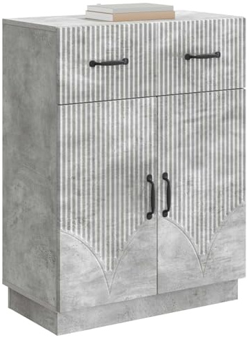 vidaXL Sideboard Betongrau 66 x 34,5 x 87 cm Holzwerkstoff, Moderner Sideboard, viel Stauraum, kompakt, vielseitig, schickes Buffet für praktische Wohnorganisation