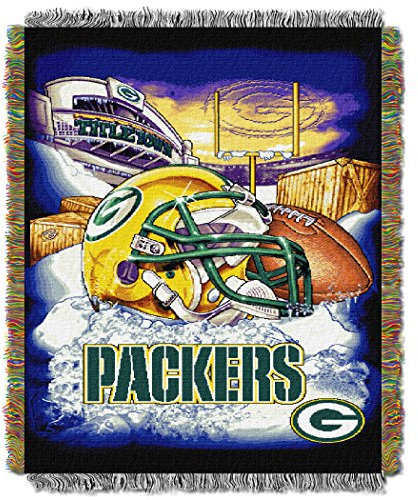 Northwest NFL Green Bay Packers Unisex-Erwachsene, gewebte Tapisserie-Überwurfdecke, 121,9 x 152,4 cm, Home Field Advantage