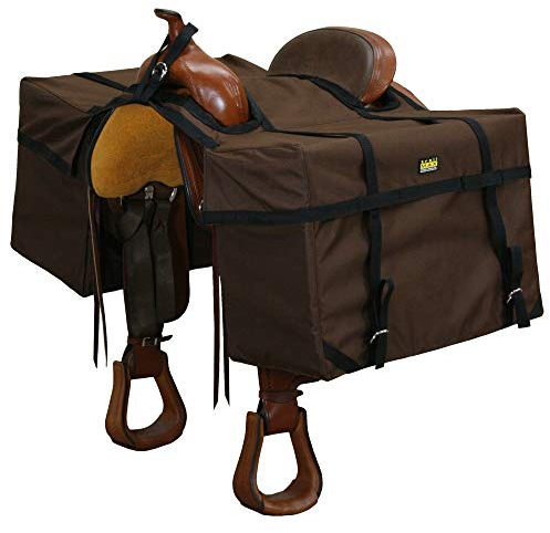 TrailMax Over-The-Saddle Pack Gepäckträgertaschen; Gepäcktaschen passen auf die meisten Westernreitsätze; ideal für Jagdcamp und Packausrüstung; Pferdesatteltaschen; langlebig; braun