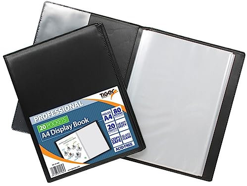 Tiger 20 A4 Pocket Professional Display Book – Schwarz