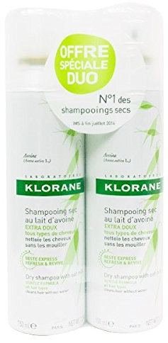 Klorane Gentle Dry Shampoo with Oat Milk Powder Spray 2 x 150ml
