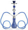 DXP Shisha 55 cm 2 Manguera Hookah Cachimba Narguile Agua Tubo Vidrio Fumar (Azul)