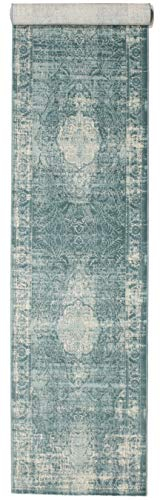 RugVista Jacinda Teppich - Hellblau 80x400 Orientalischer Läufer Teppich
