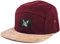 Blackskies® Port Said 5-Panel Cap Wildlederschirm aus Kunstleder Unisex Baseball Mütze Weinrot