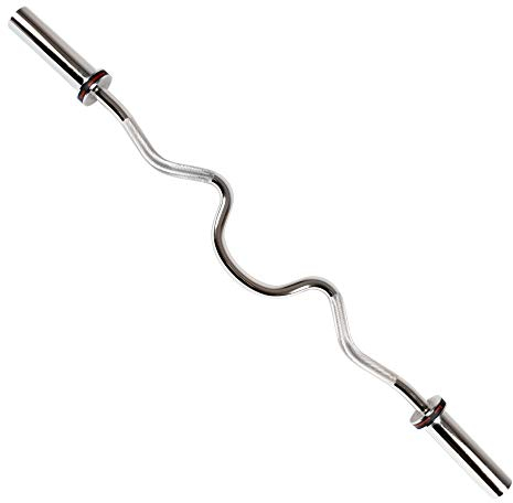 Sunny Health & Fitness 122 cm olympische Super Curl Bar mit Ringkragen