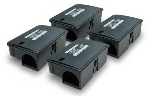 NUISIPRO - Poste Anti Rat & Anti Souris - Lot de 4 boites Robustes - Grande sécurité des Produits