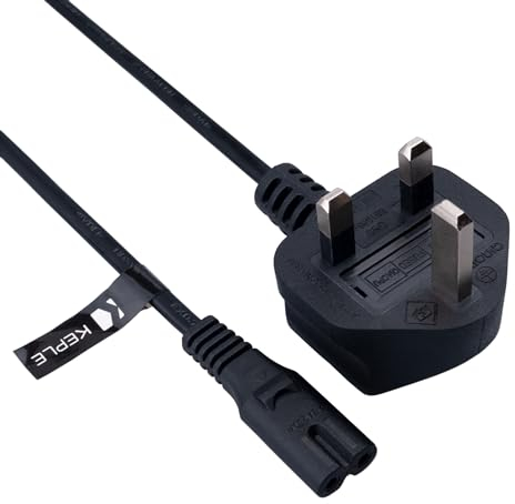 2 Pin Mains Power Cable Universal Fig Figure 8 UK Lead Compatible with HP Envy 4500 5530 5532 120 OfficeJet 4650 6968 6978 3830 Canon PIXMA MG2520 MG3220 MG3222 MG3520 MG5420 Printer | 3 Pin Wall 2m